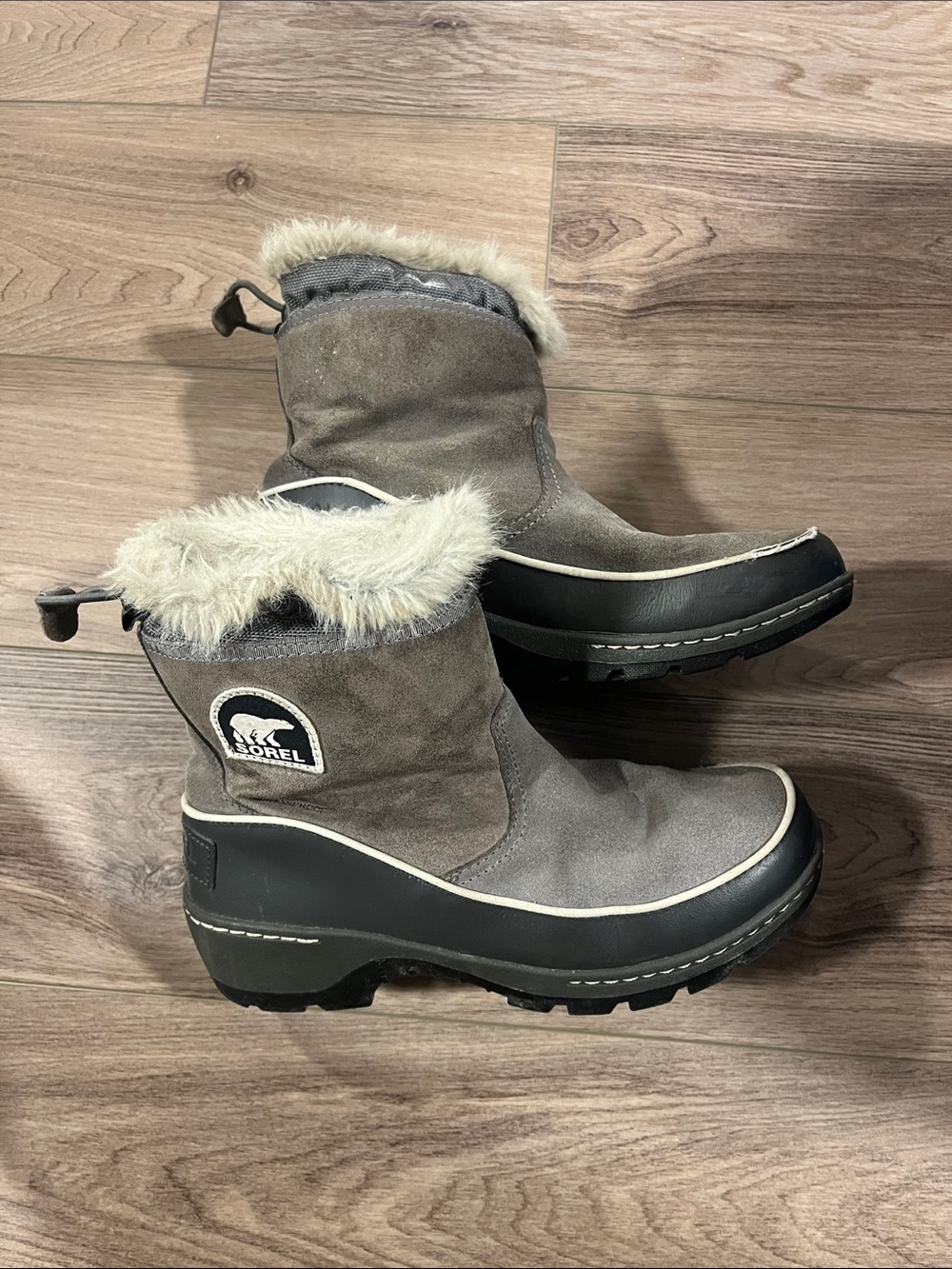 Sorel Women's Gray Winter Fur-Trim Ankle Boots